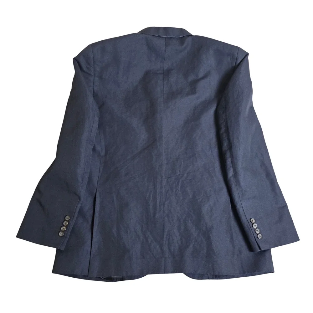 Brooks Brothers Sport‎ Coat Mens 43R Navy Blue Cotton Linen 3 Button Lightweight